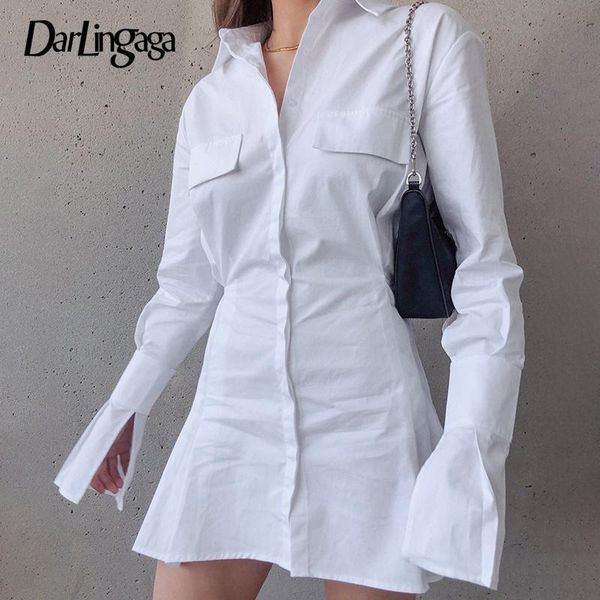 

darlingaga korean long sleeve solid a-line casual dress buttons slim mini autumn winter dresses for women vestidos, Black;gray