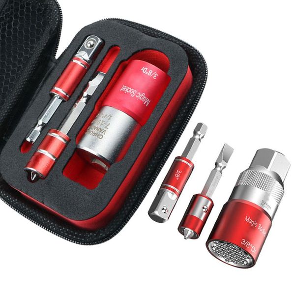 

professional hand tool sets 3pcs screw adapter set all-powerful universal socket wrench adjustable sleeve hex post bit head kit 9-21mm/7-19m