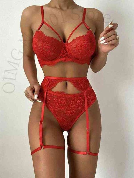 

nxy set oimg new european and american christmas nightclub collar binding leg ring lingerie three-piece suit 1210, Red;black