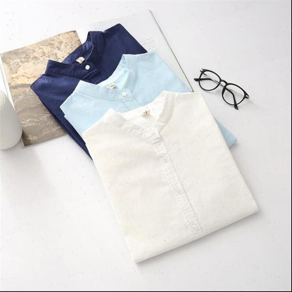 

plus size white spring women shirts cotton office wear long sleeve 0689