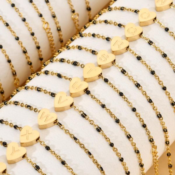 

anklets thin stainless steel heart letter female barefoot foot jewelry leg ankle for women chain gift, Red;blue