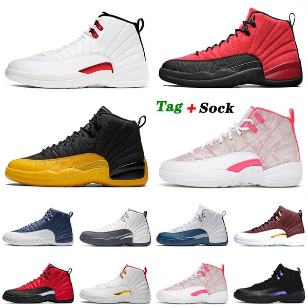 

basketball shoes 12 12s twist jumpman mens women flu game university gold deep royal blue dark grey trainers sports sneakers