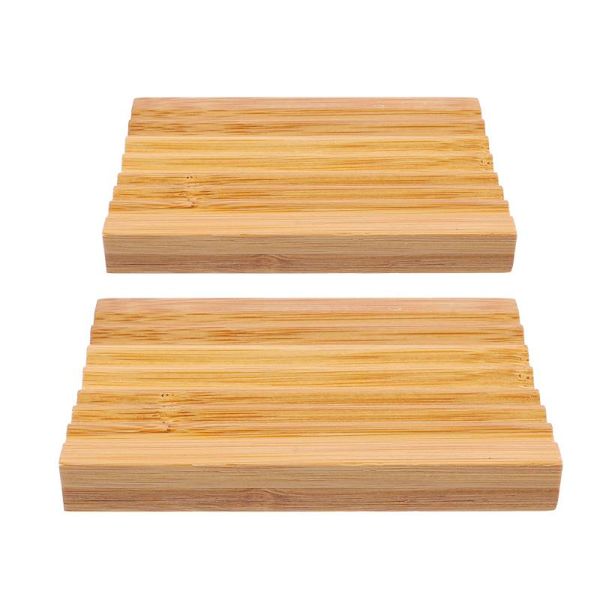 

soap dishes 1 set 2pcs home bathroom holder dish bamboo draining rack