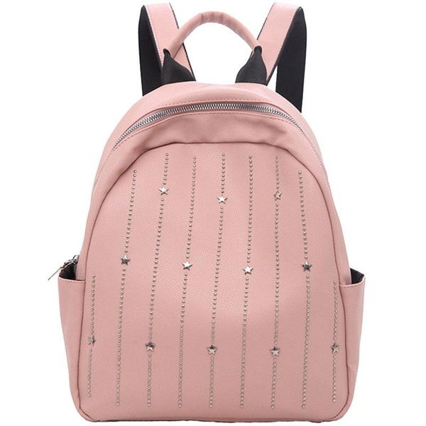 

outdoor bags fashion women's backpack small stars pattern soft multi-function pink
