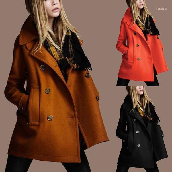 

women's jackets womail jacket and coats 2021 winter casual pocket button cardigan coat fashion women long sleeve solid color outwear1, Black;brown
