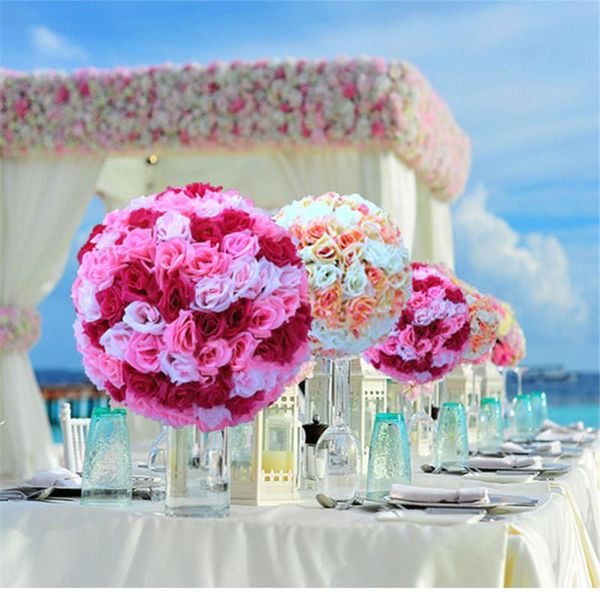 

decorative flowers & wreaths 12 inch 30cm wedding silk pomander kissing ball flower decorate artificial for garden market