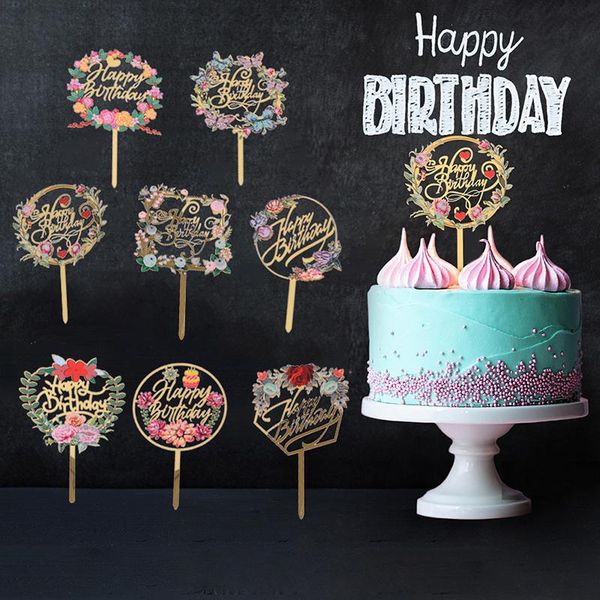 

other event & party supplies happy birthday cake er golden acryl diy dessert cakes decoration for baby shower ers delivers