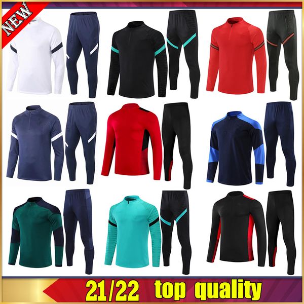 

22 23 training jacket men survetement foot football sportswear jogging 2021 soccer tracksuit athletic wear, Black;blue
