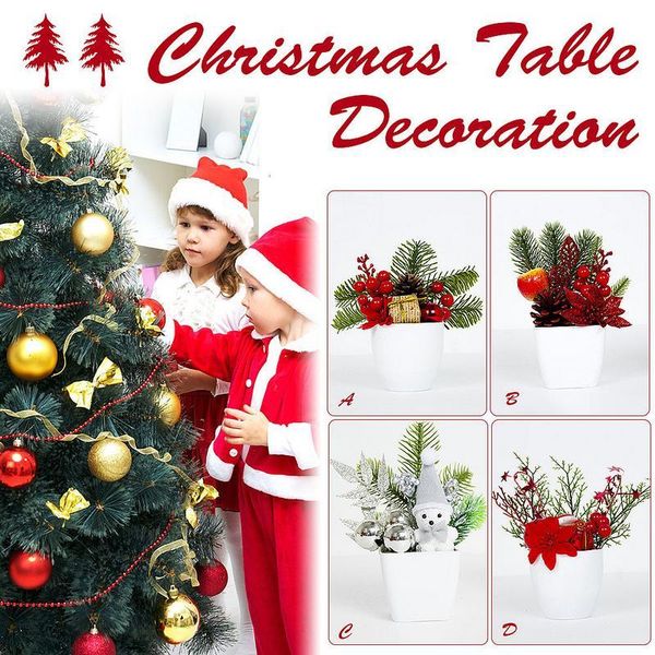 

christmas decorations potted plant creative gifts pinecone red fruit bear home el table 1pc j2 decorative flowers & wreaths