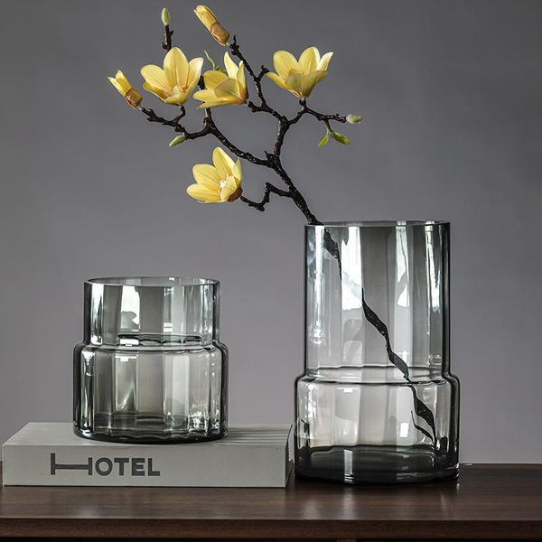 

vases american light luxury vase glass living room transparent flower arrangement large home dining table tv cabinet decoration