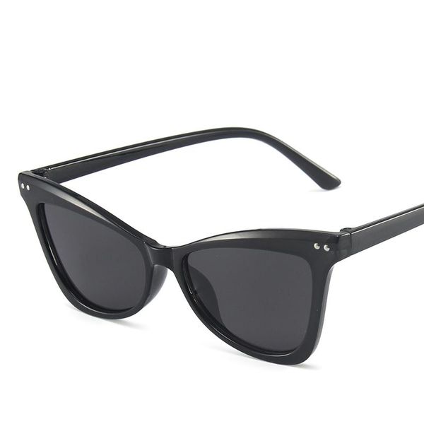 

vintage cat eye sunglasses women brand designer sun glasses uv400 classic triangle frame lunette de soleil femme, White;black