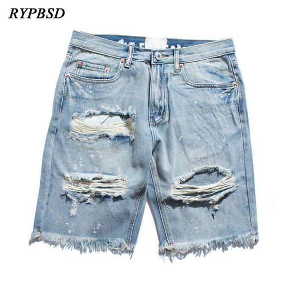 

men's shorts streetwear fashion denim men hip hop jeans hole beggar pants summer zipper casual ripped knee length, White;black