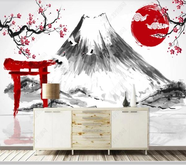 

papel de parede abstract japanese mt. fuji plum blossoms wallpaper mural,living room tv wall bedroom papers home decor wallpapers