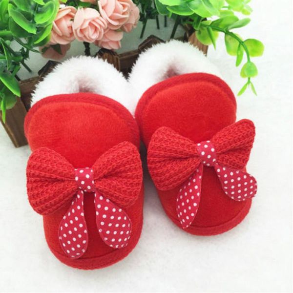 

first walkers bow knot fur warm baby boys girls crib shoes infant cartoon soft sole non-slip anti slip 0-18 m