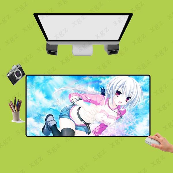 

mouse pads & wrist rests xgz cartoon large size mat lock side anime lovely big breast girl lappc table rubber universal non-slip xx