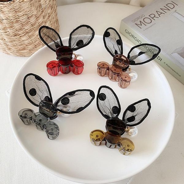 

hair clips & barrettes elegant net yarn wave dot hairpin bow tie bangs catch clip pearl headdress temperament, Golden;silver