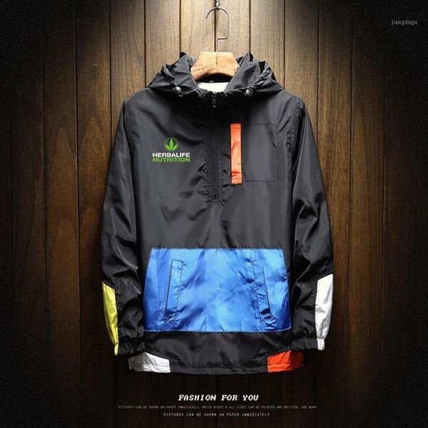 

men's jackets herbalife nutrition jacket healthy exercise fashion outdoor clothing fun windbreaker, Black;brown