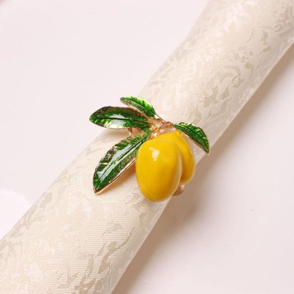 

6pcs/metal napkin ring yellow red tabledecoration for western family party cocktail el accessories rings