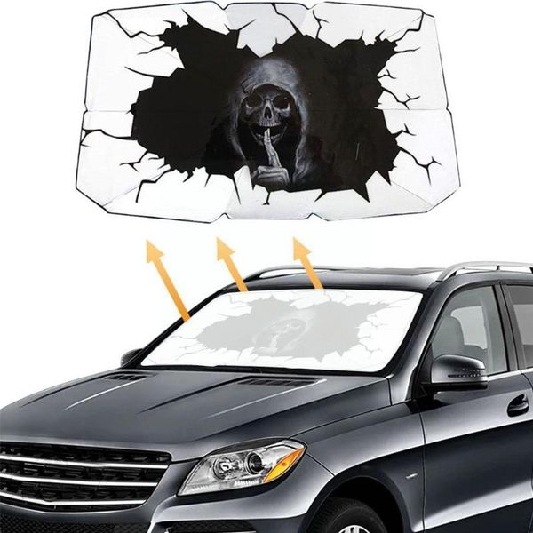 

car sunshade horror printing umbrella, front window candle-proof umbrella heat-insulating and 80x140cm u1a8