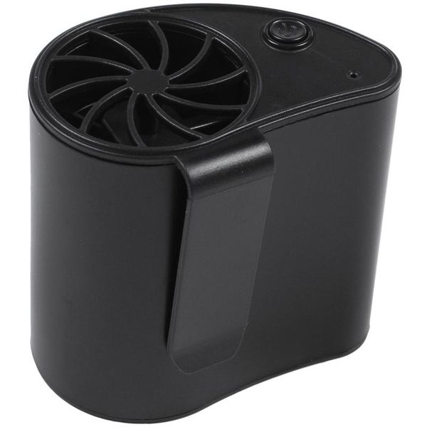 

electric fans portable mini mobile air conditioning small fan usb rechargeable hanging waist personal for travel and outdoor camping-black