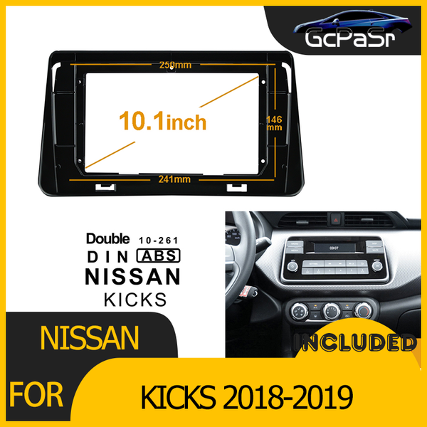 

car video 2/1din radio player dvd frame audio fitting adaptor dash trim facia panel 10.1inch for kicks 2021-2021 double din