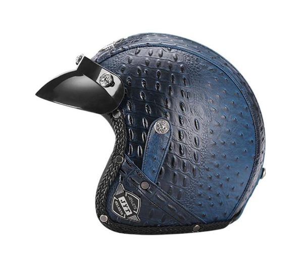 

black open face halfleather helmet moto motorcycle vintage motorbike helmets