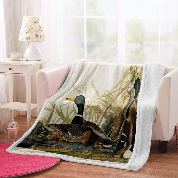 

blankets irisbell 3d duck print blanket outdoor camping square sherpa fleece home sofa bed comfortable warm throw quilt