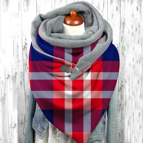 

scarves fashion women scarf vintage printing button soft wrap casual winter warm shawls leisure comfortable foulard femme#35, Blue;gray
