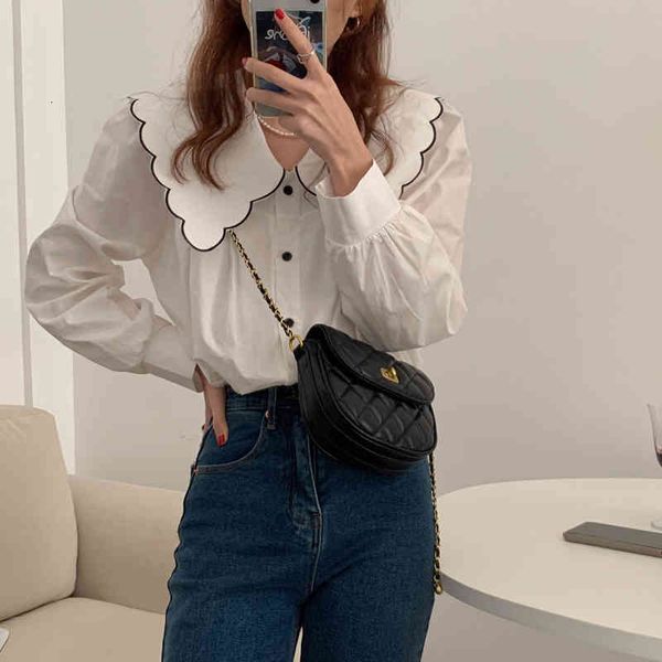 

women's blouses & shirts princess chic fashion all match girls loose 2021 gentle clothe sweet femme korean elegance 3cwy, White