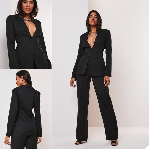 Jumpsuits 2021 Mãe negra da noiva Vestidos Pant Ternos V Neck Calças Terno Wedding Convidado Vestidos de Manga Longa Personalizadas Mães Do Noivo do Noivo