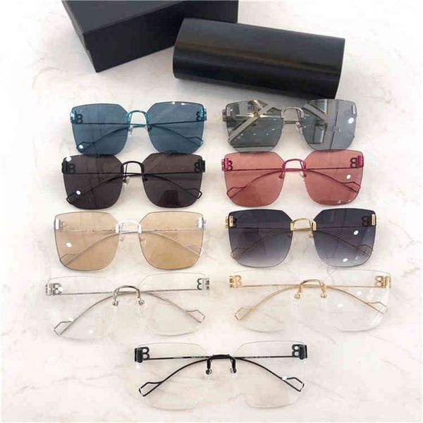 

75% off online shop paris sunglasses double rimless large square plain sunglasses bb0112sa, White;black