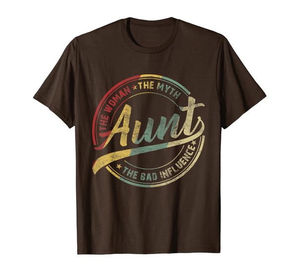 

Womens Vintage Aunt Woman Myth Bad Influence funny aunt gift T-Shirt, Mainly pictures