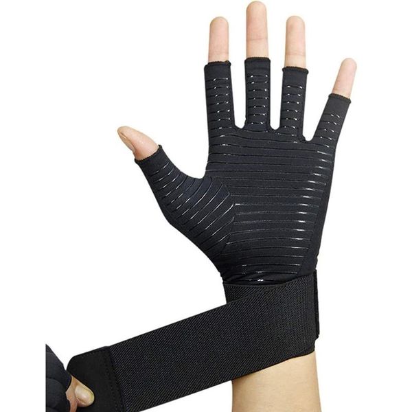 

wrist support men fitness heavyweight training gloves bodybuilding half finger non-slip extended weightlifting sports, Black;red