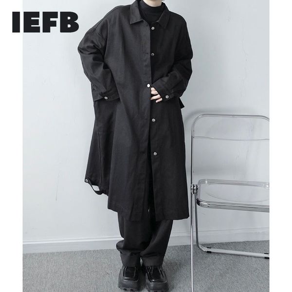 IEFB / мужская одежда весенний мужской хлопок средняя длина свободного мороженого пальто ниша повседневная большая размер одиночной грудью ветровка 9y4053 210524
