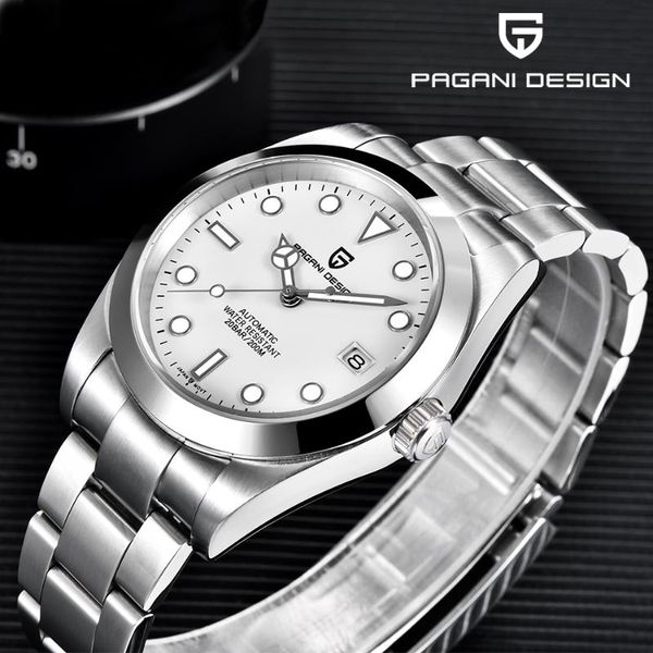 

wristwatches pagani design classic fashion men wristwatch automatic mechanical watch 200m waterproof luxury brand man reloj hombre, Slivery;brown