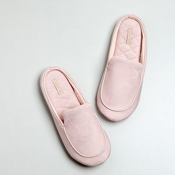

simple women home slippers fashion silent waterproof indoor slipper ladies slides rubber bottom non-slip leisure house shoes, Black