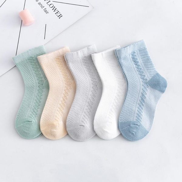 

5pairs/lot 1-9 kids socks summer cotton jacquard baby girls mesh cute boy toddler children clothe accessories, Pink;yellow