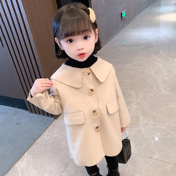 

jackets coat for girl solid color long jacket casual style childrens' spring autumn children's clothes girls, Blue;gray