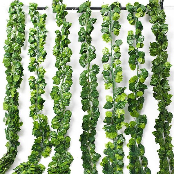 

decorative flowers & wreaths 1pc artificial plants diy decor wedding party event supplies green dill begonia leaves vine home decoration rat