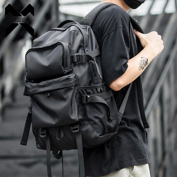 

backpack hip hop men's backpacks 2021 waterproof 15 inch lapribbon streetwear high street travel school bags wb251