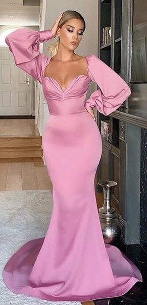 

stunning pink prom dress mermaid long sleeves formal party gown tailor made plus size available, Black