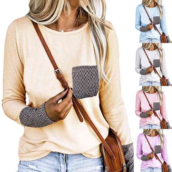 

plus size cotton blouse womens and blouses autumn solid pocket long sleeve vintage o neck tunic shirts women blusas 210603, White