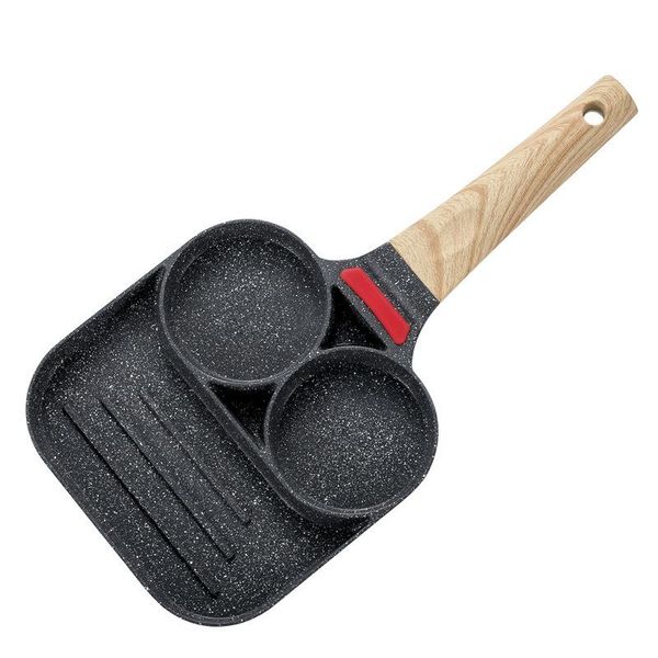 

2-hole frying pot pan thickened omelet non-stick pancake steak cooking egg ham pans breakfast maker cookware
