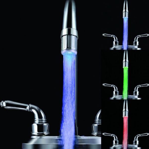 

kitchen faucets colorful led red to blue temperature indicator light for or cold nozzle head bathroom