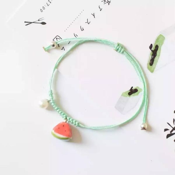 

charm bracelets [3-5 pieces] korean version of small fresh and sweet fruit cartoon watermelon bracelet girlfriends sisters jewelry fema, Golden;silver