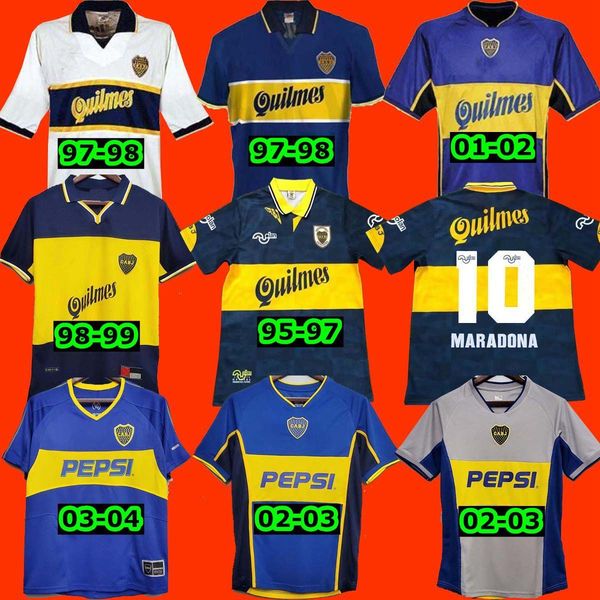 

maradona retro diego boca juniors 95 96 97 soccer jersey 1981 2001 2002 2003 2004 tevez 1997 1998 football shirts maillot camiseta de futbol, Black