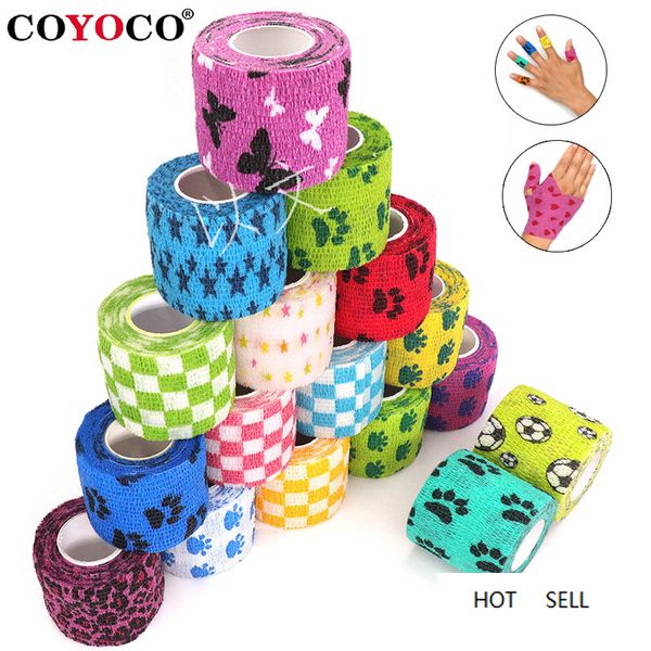 

1 pcs medical adhesive elastic bandage 4.5m colorful sportsfor finger joint knee kit pet tape
