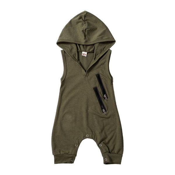 

toddler born baby boys summer clothing infant fashion hooded rompers jumpsuits camouflage printed sleeveless 0-24m, Blue