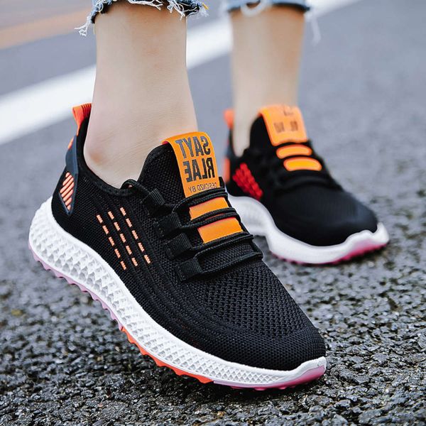 

casual shoes tiktok shoes 2021 new casual shoes, flying net, sports women, Black