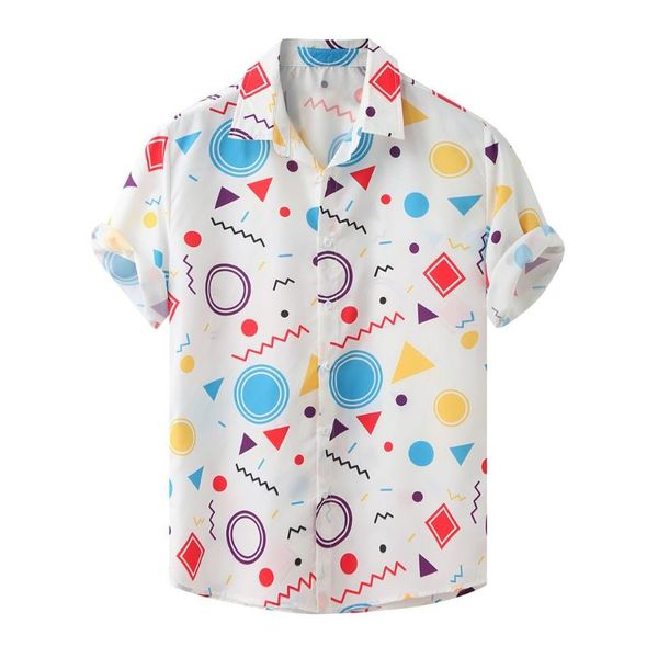 

men's shirts summer short sleeve loose buttons casual blouse hawaiian beach shirt mens holiday vacation clothing, White;black